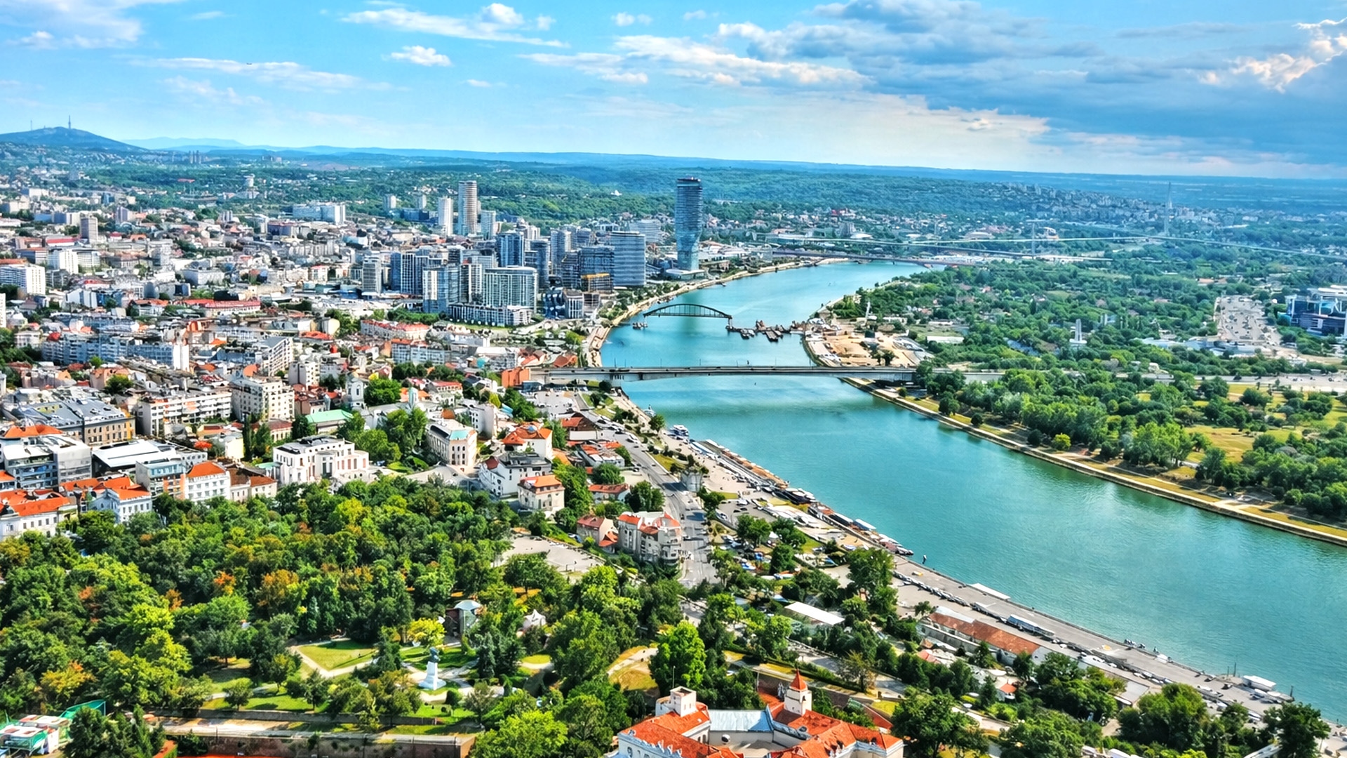 A city built where two rivers meet in Europe