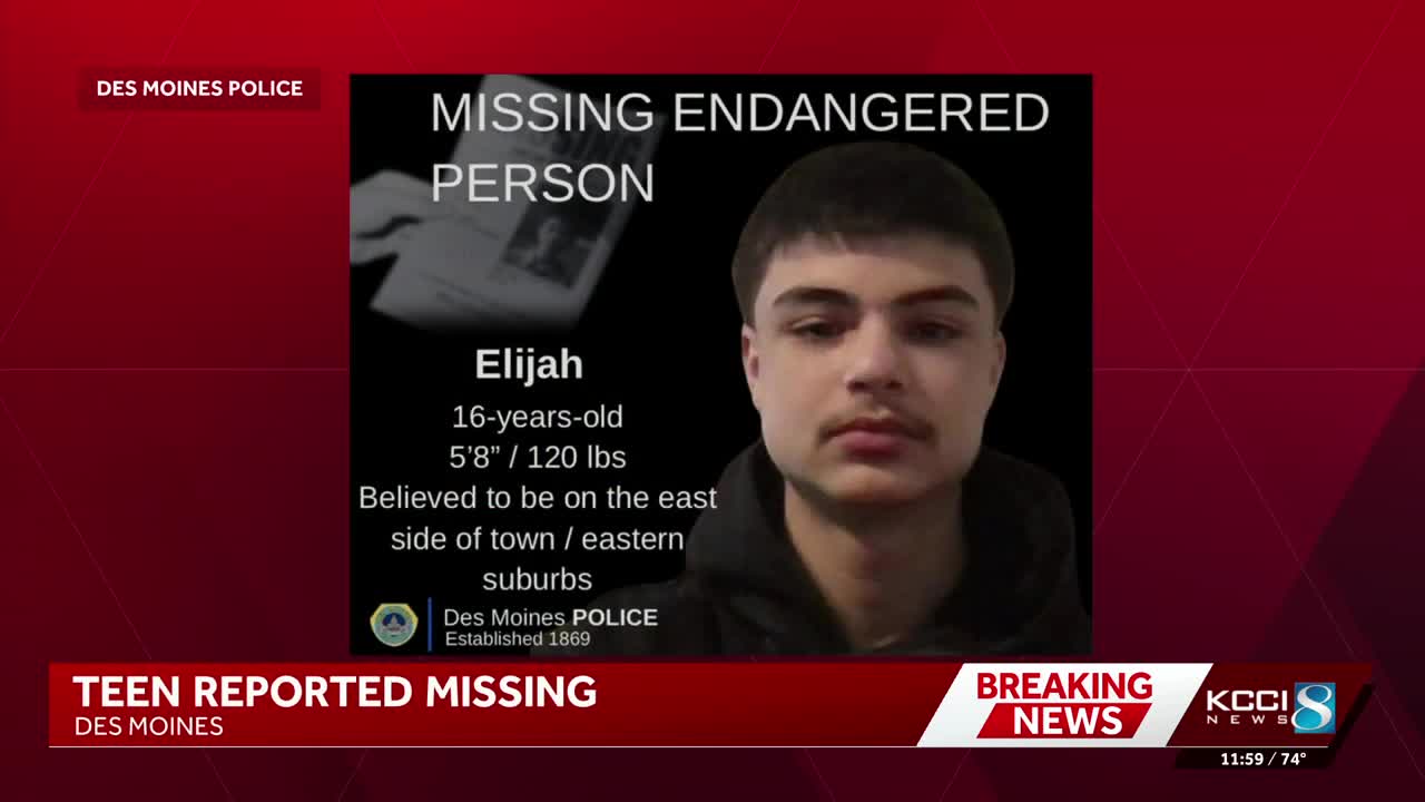 Des Moines police searching for missing endangered teen