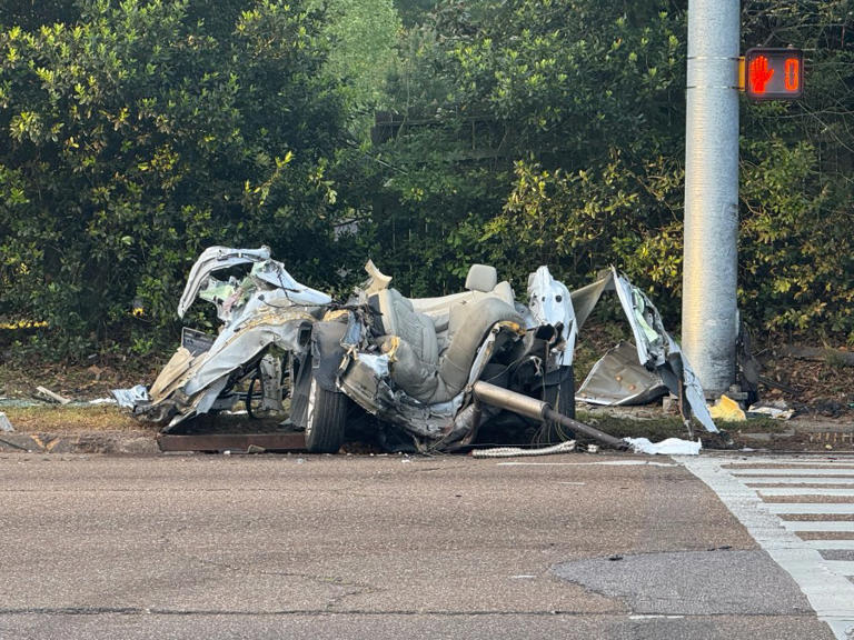 Crash near Midtown leaves vehicle split in half