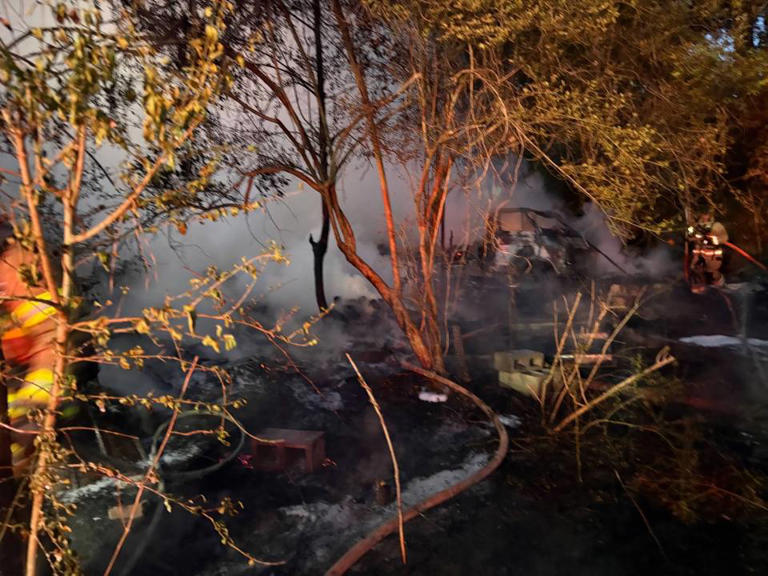 Multiple fire units respond to Hwy. 80 fire