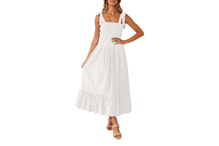 amazon white flowy dress Amazon white flowy beach dress finds