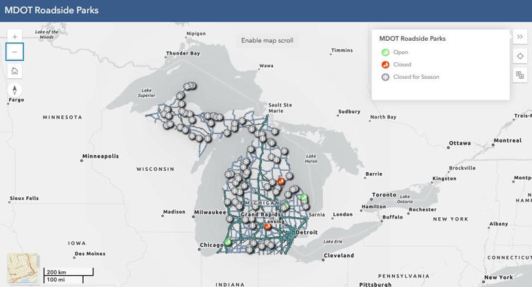 Michigan roadside parks are set to open providing views and rest areas