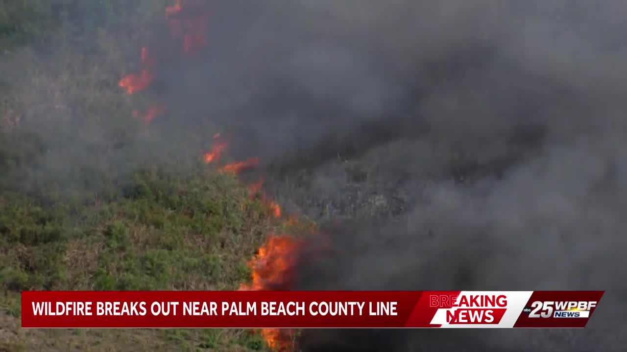 Wildfire near Palm Beach County spreads across 100 acres