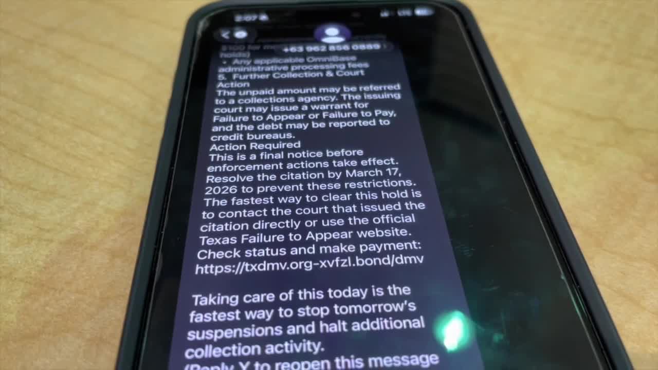 Texas Department of Motor Vehicles issues new alert about text scams