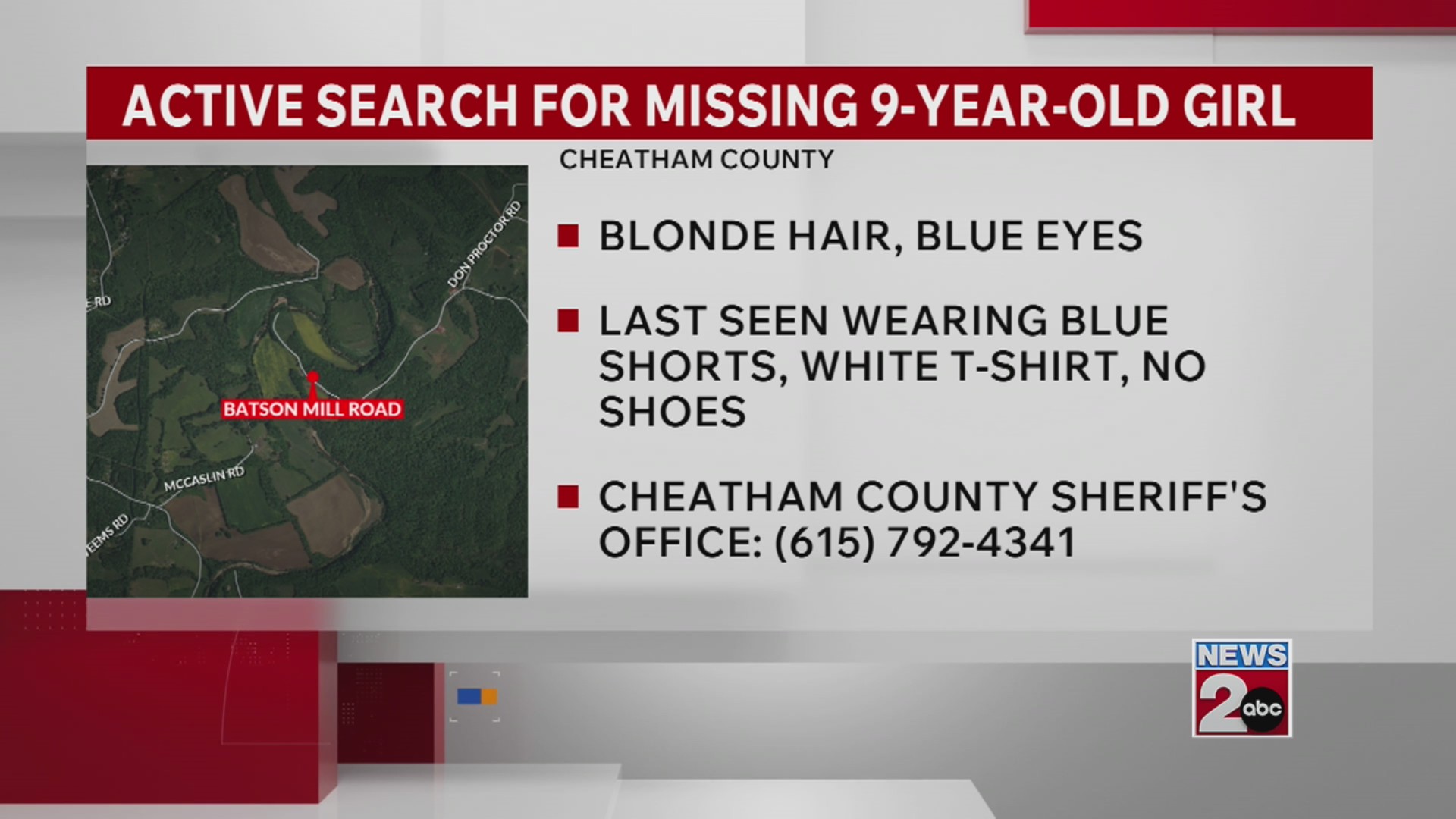 Search underway for missing 9-year-old girl