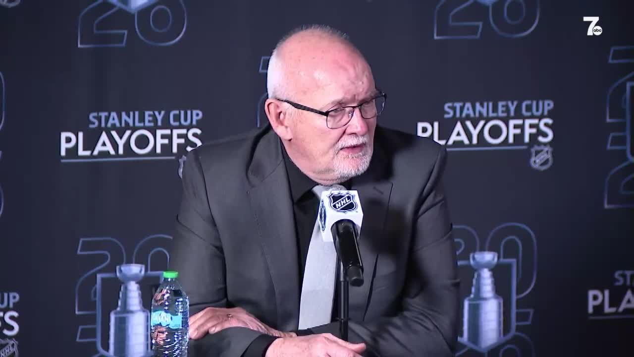 Buffalo Sabres head coach Lindy Ruff speaks after loss against Boston ...