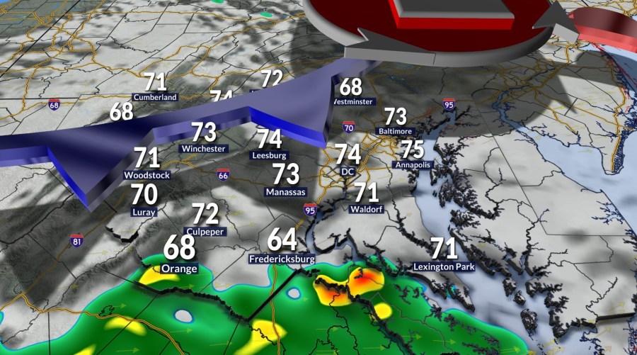 Tracking the 70s, spotty showers for Wednesday