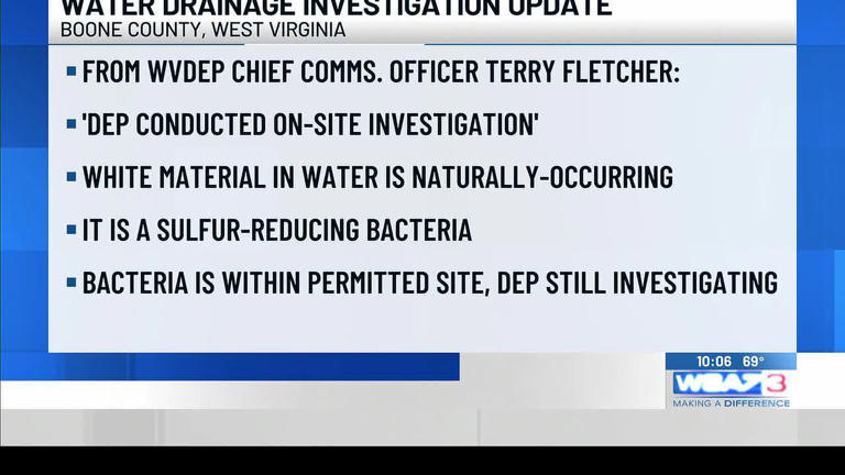 WVDEP provides update on mine site drainage investigation