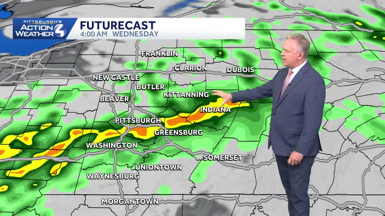 Wednesday morning showers, decreasing clouds