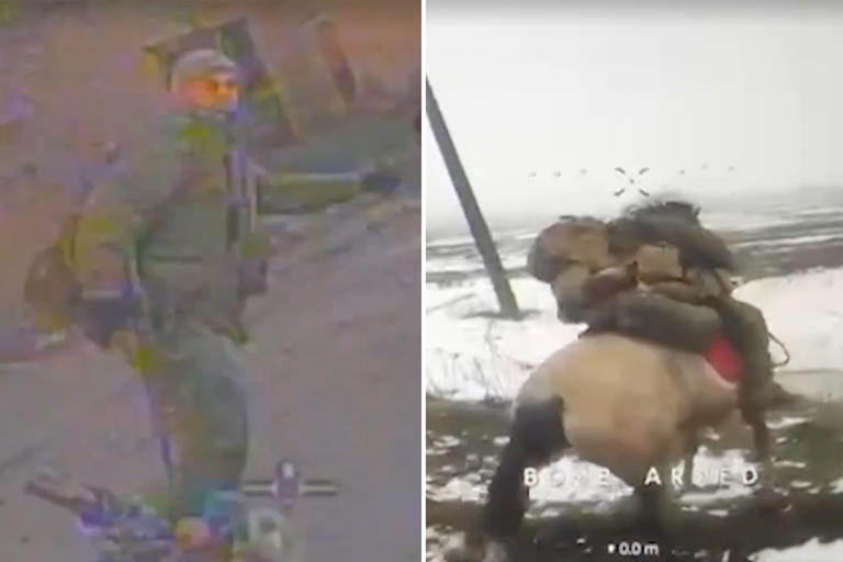 Shocking footage shows Ukrainian drones hunting down Russian troops ...