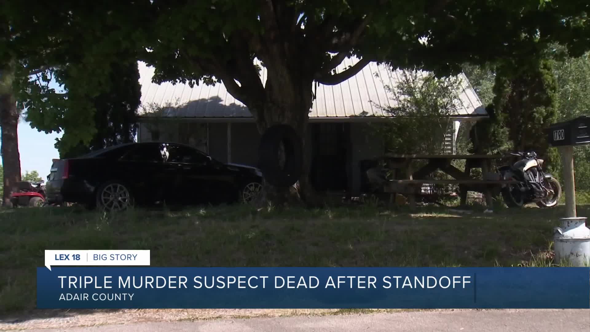 Triple murder suspect dead after standoff