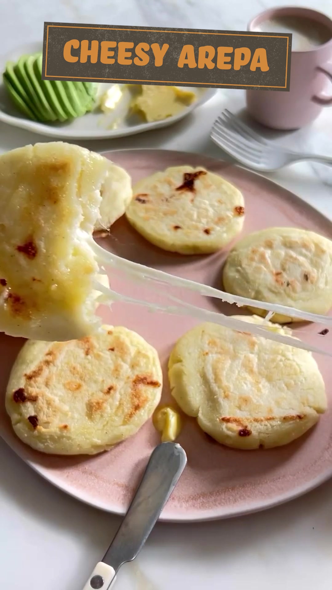 Easy homemade arepas with mozzarella