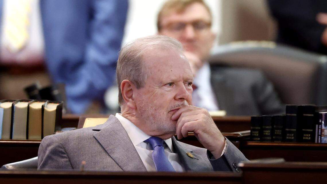 N.C. Sen. leader Phil Berger listens during the Senate session on the first day of the General Assembly's short session in Raleigh, Tuesday, April 21, 2026.