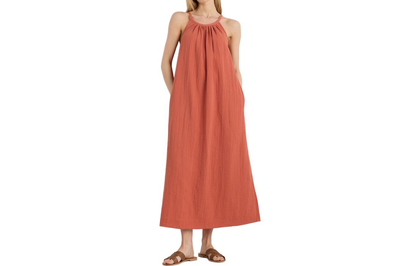 100% Organic Cotton Gauze Sleeveless Maxi Dress