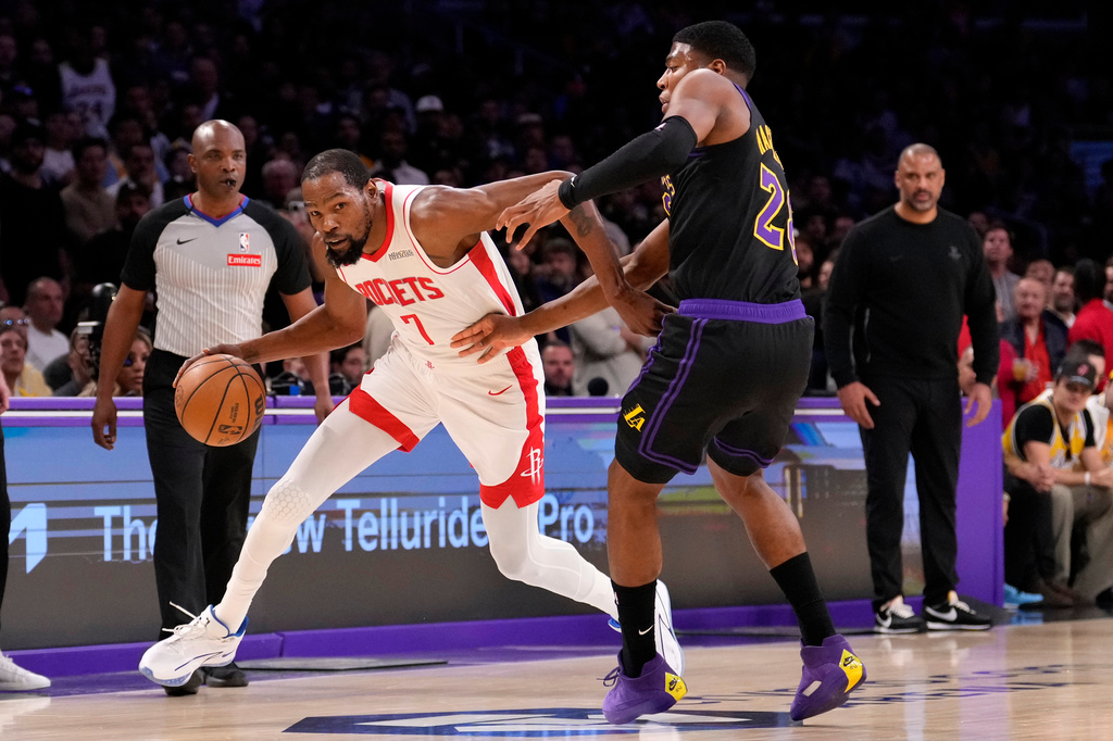 LeBron scores 28, leads short-handed Lakers past Durant's Rockets again ...