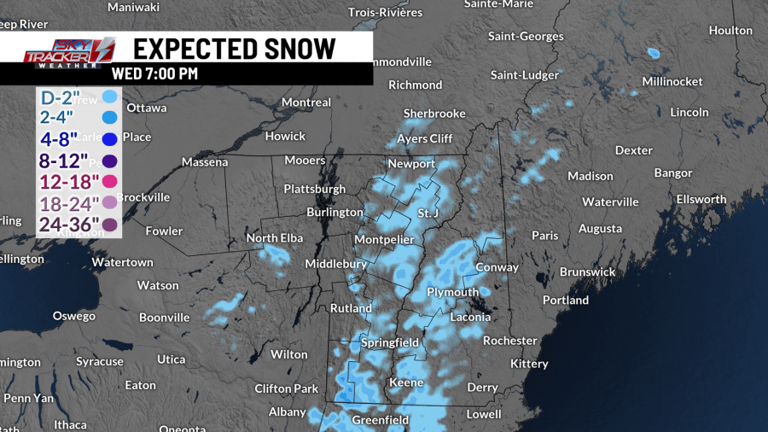Rain and snow showers to start Wednesday