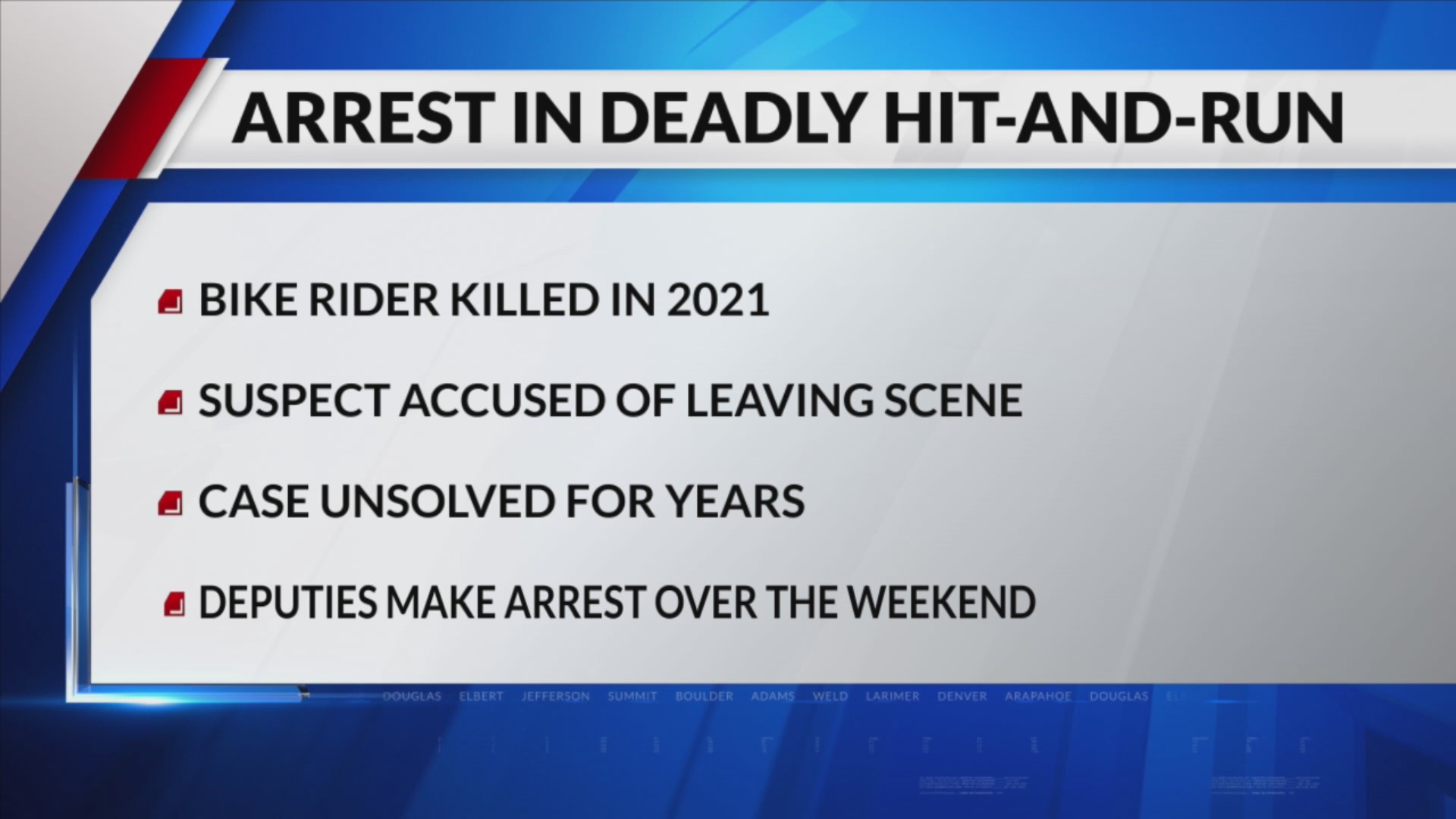 Suspect arrested in connection with deadly 2021 Larimer County hit-and-run