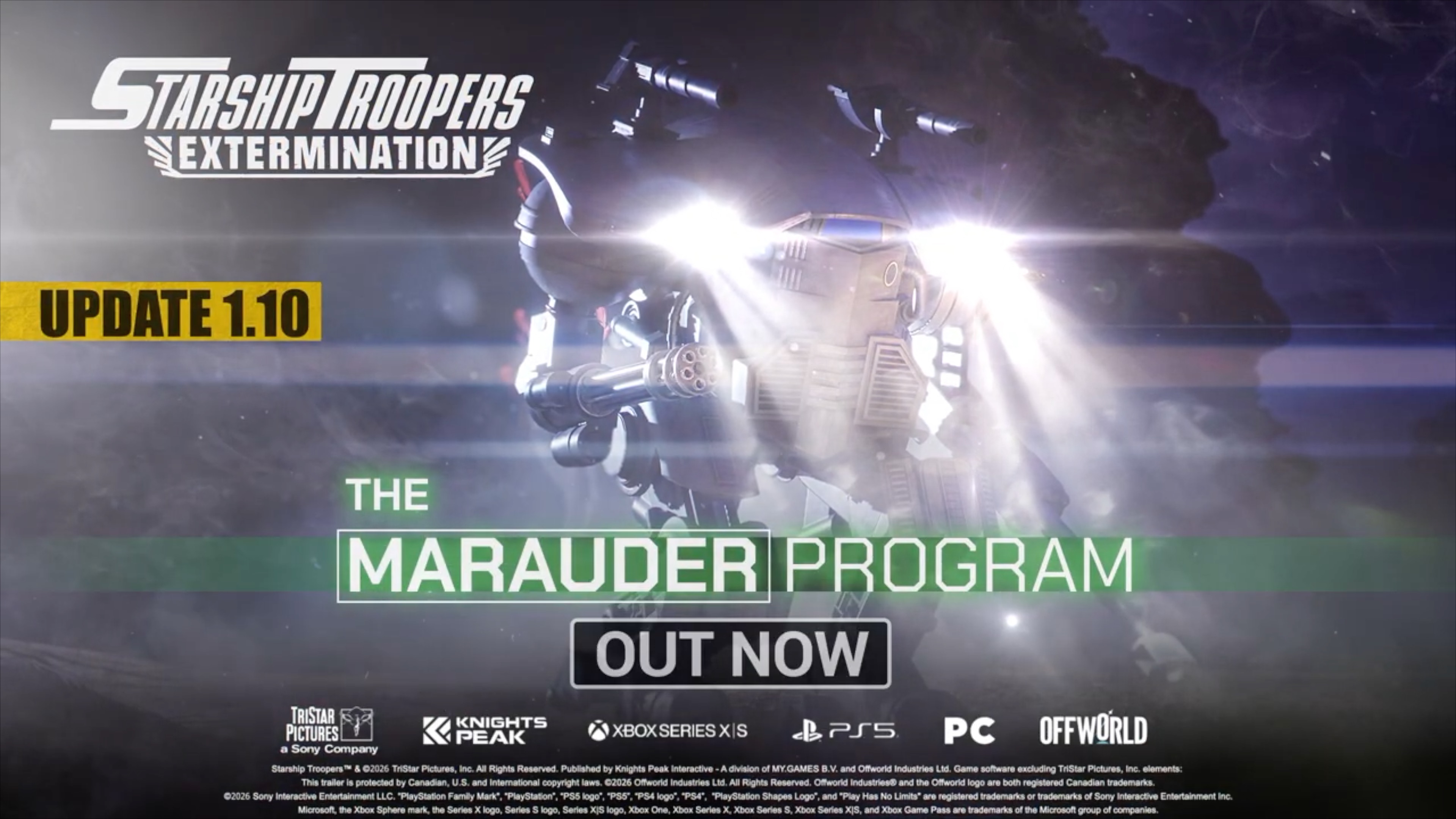 Starship Troopers Extermination official update 1.10 trailer