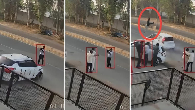 Wedding turns tragic: Cameraman flung in air after car hits him during ...