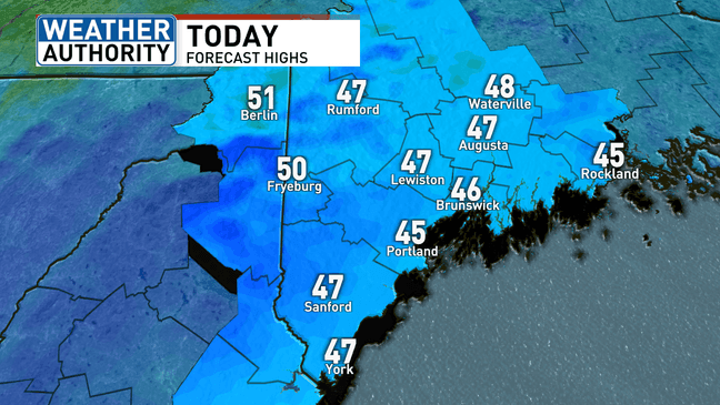 Cool spell ends in Maine with clouds, drizzle and late-day showers