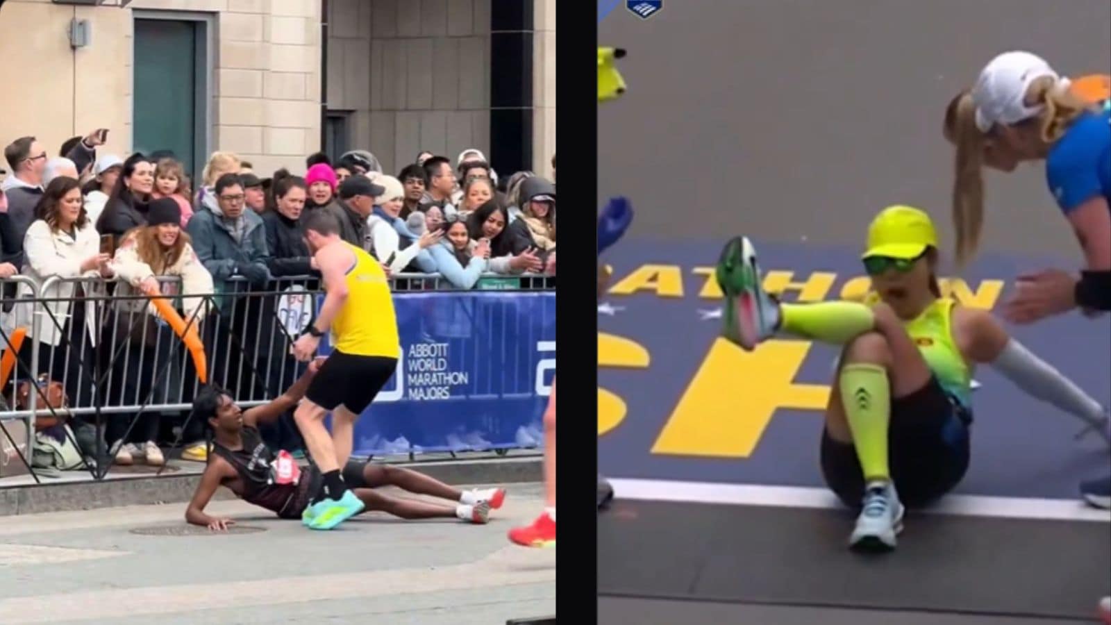 Boston Marathon sees runners help fallen athlete as another crawls to ...