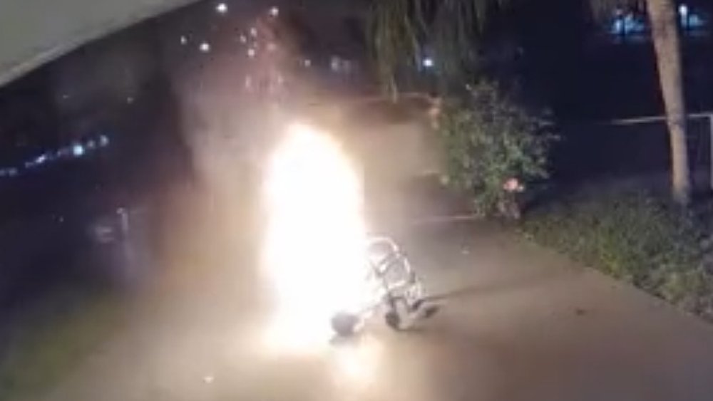 Electric wheelchair makes clicking sound; moments later, it explodes