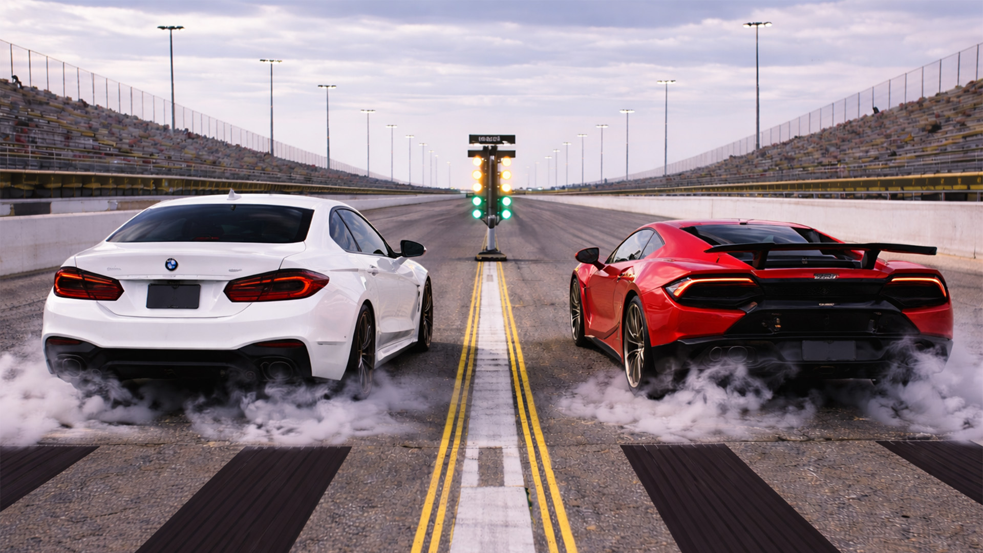 BMW M5 vs Lamborghini Huracan drag race