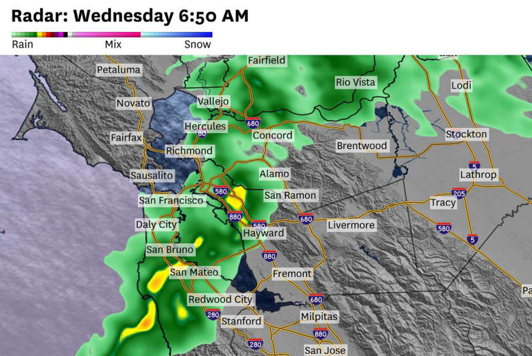 Scattered showers linger across the Bay Area. Here's when rain ends