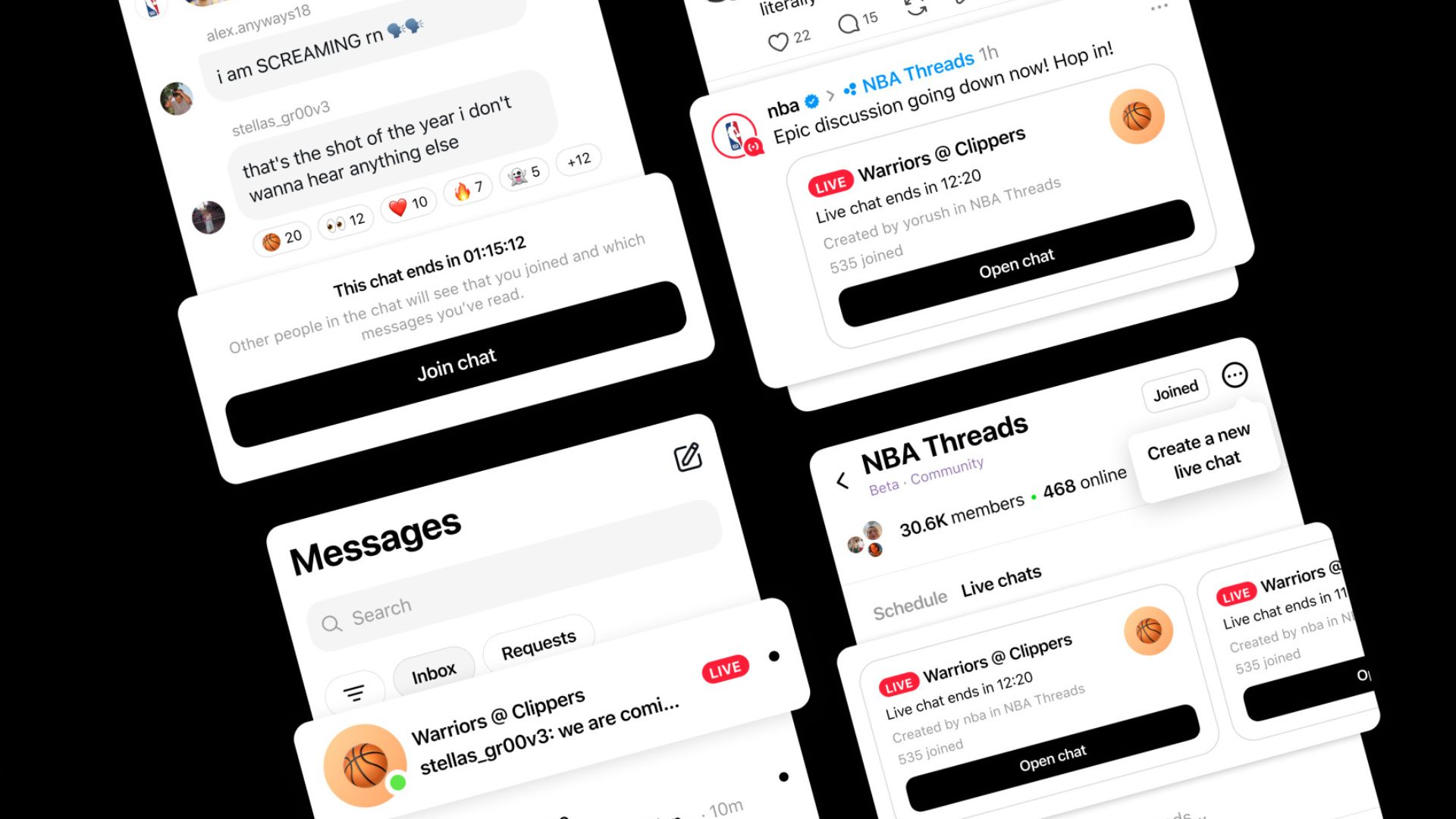 Threads launches live chats for real-time conversations during major events