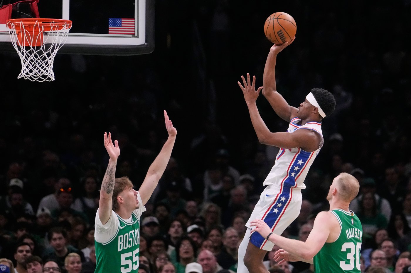 With a wink, 76ers rookie VJ Edgecombe has quickly found his playoff ...