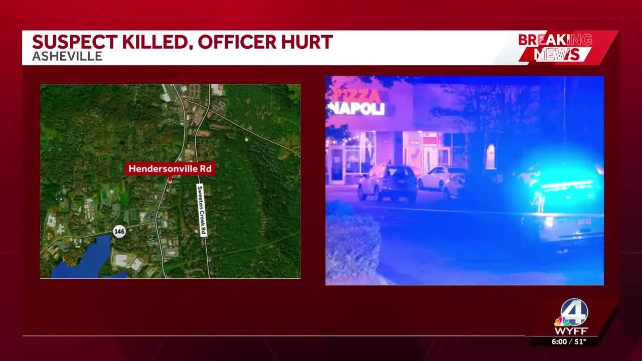 Officer hurt, suspect shot and killed in Asheville