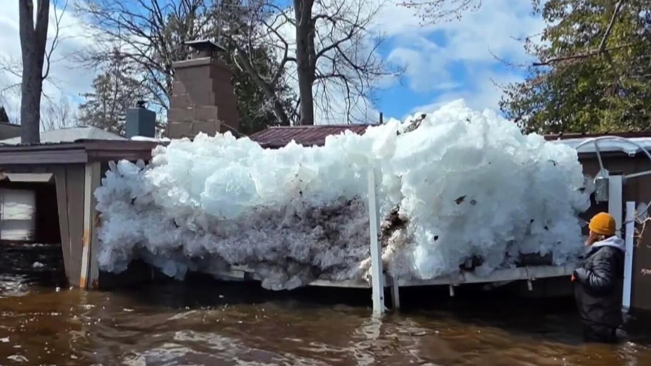 Large chunks of ice crashing into northern Michigan homes