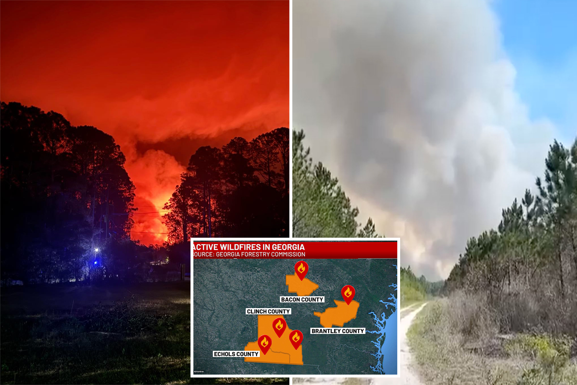 Near-record wildfires in Georgia spark evacuations and burn bans — as ...