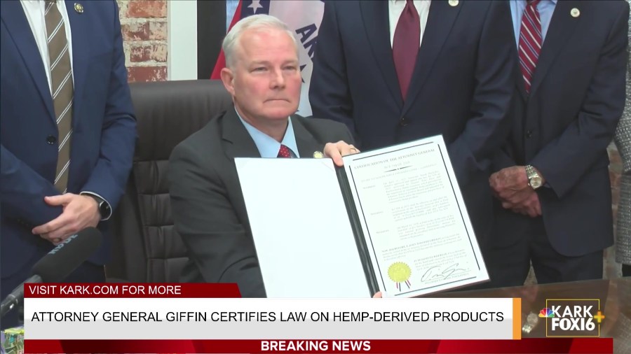 Attorney General Tim Griffin certifies law making THC-hemp products ...