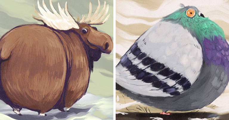 31 illustrations of chunky animals designed to be extra adorable