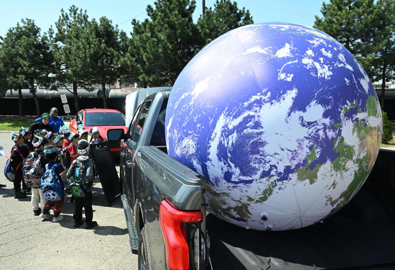 Dearborn's Salina schools celebrate new playgrounds for Earth Day