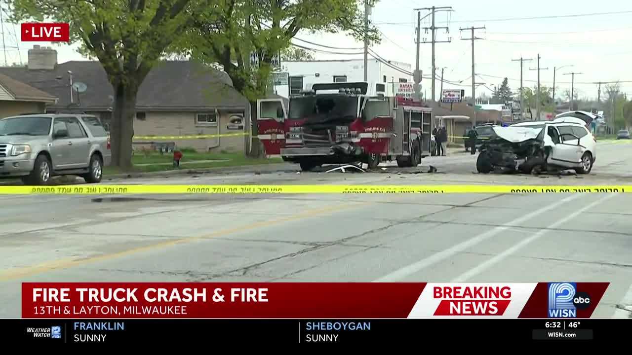 Driver critically hurt, arrested for OWI after hitting fire truck