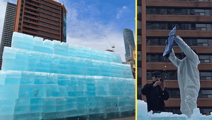 Drake’s giant ice stunt sparks chaos in Toronto