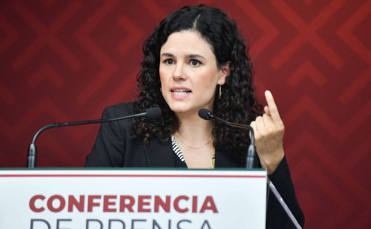 Luisa María Alcalde, dirigente nacional de Morena, en conferencia de prensa del pasado 16 de julio de 2025. Foto: Mario Jasso/ Cuartoscuro