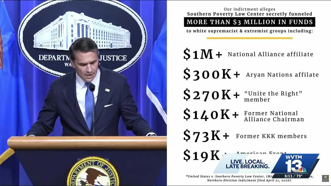Southern Poverty Law Center indicted on federal fraud charges related ...