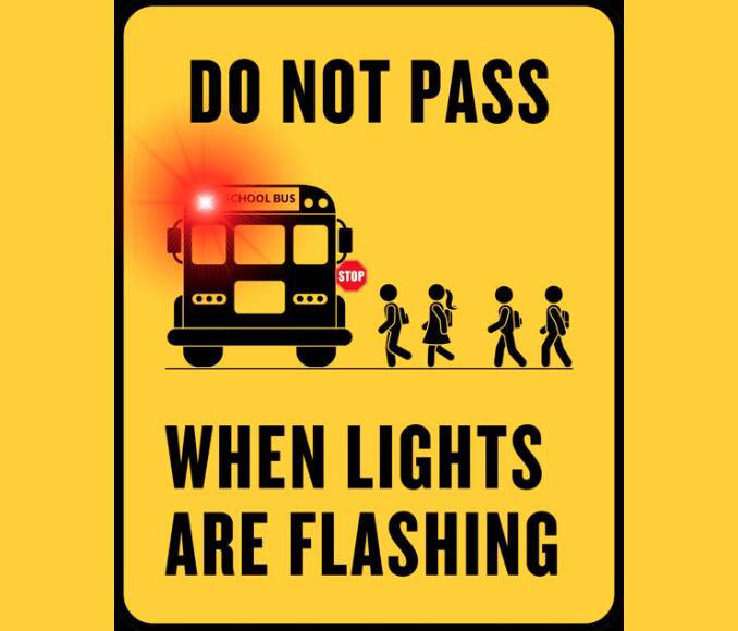 Drivers must stop for school bus with flashing red lights, extended arm ...
