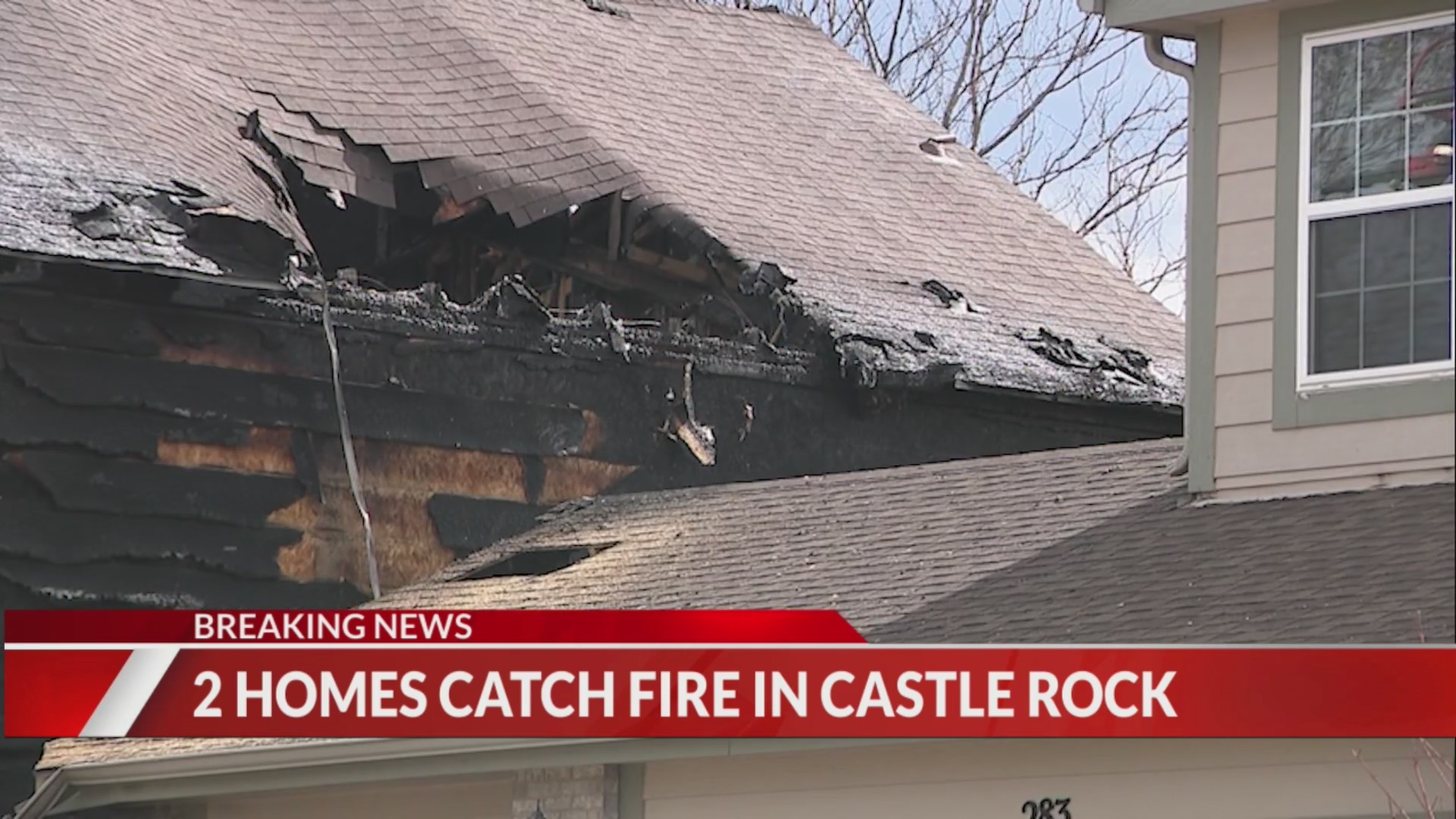 Fire leaves 2 Castle Rock homes with major roof damage