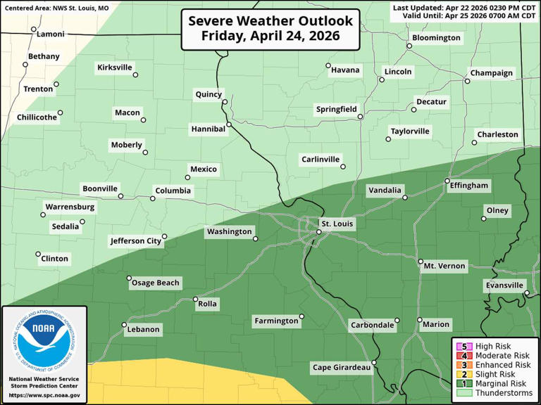 Active weather pattern begins Thursday for St. Louis metro