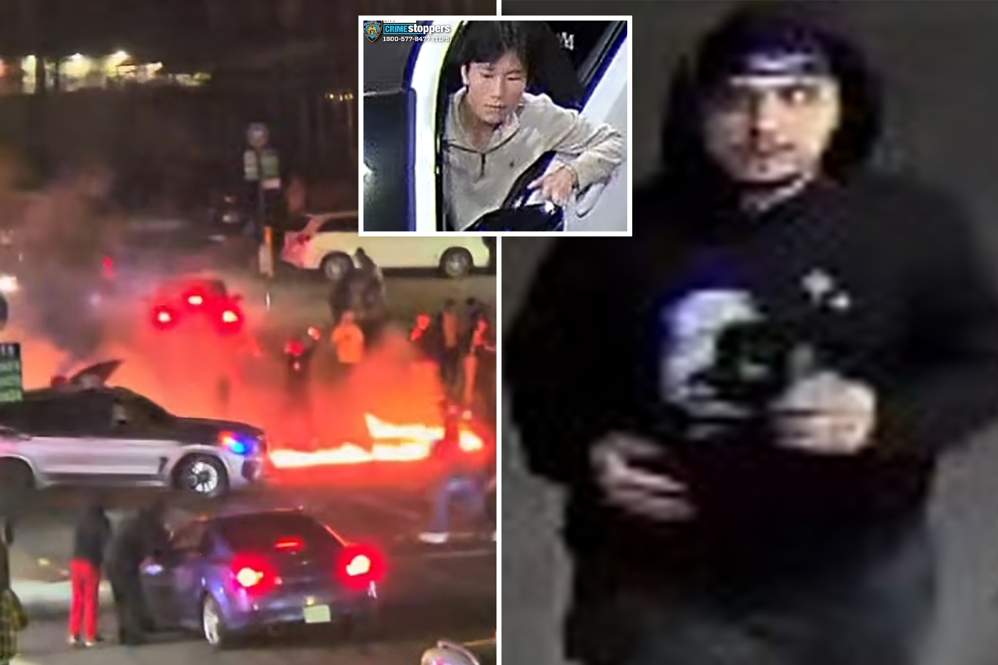 NYPD images show 2 ruffians involved in fiery Queens car meet-up