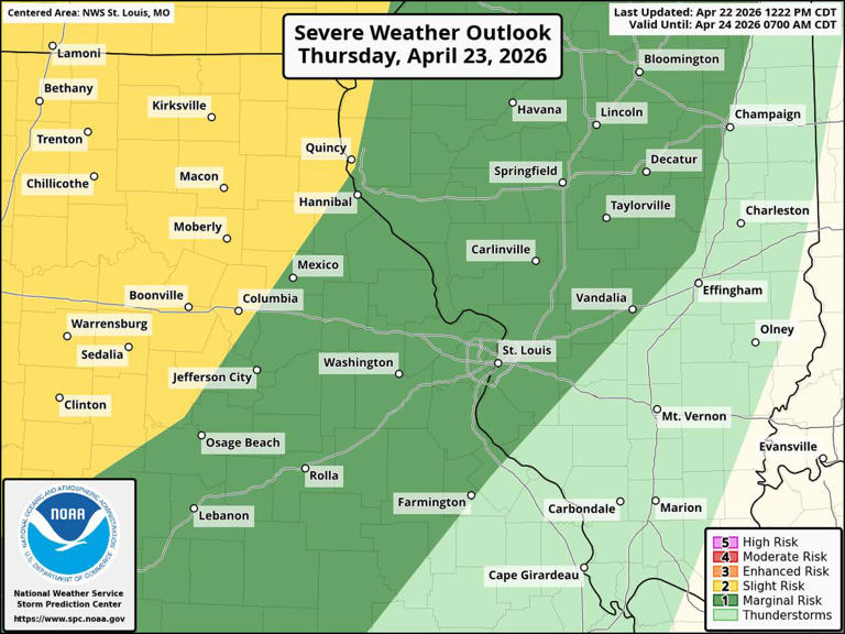 Active weather pattern begins Thursday for St. Louis metro
