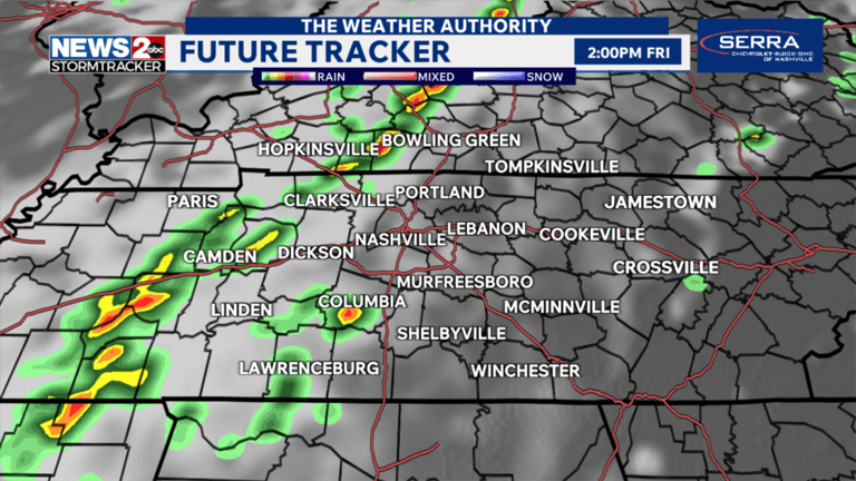 Middle TN severe storms possible Friday, most likely Monday