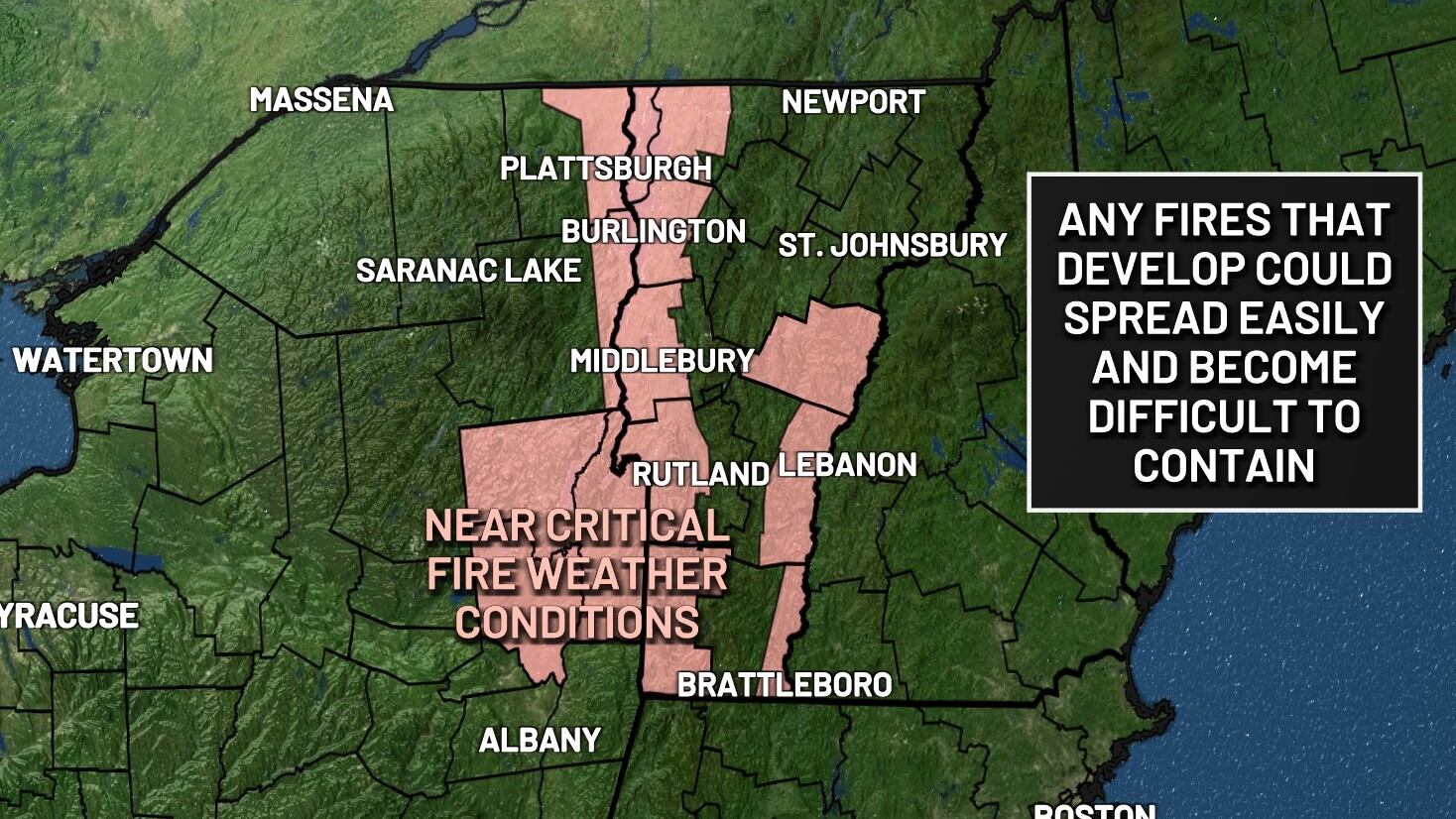 Elevated brush fire risk for Vermont and the North Country Thursday ...