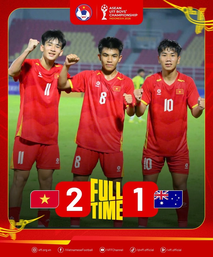 U17 Việt Nam đánh bại U17 Australia, giành vé vào chung kết giải Đông Nam Á
