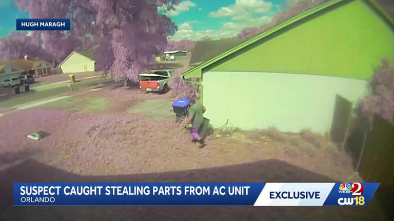 Cameras capture man stealing AC unit parts from vacant house in Orange ...