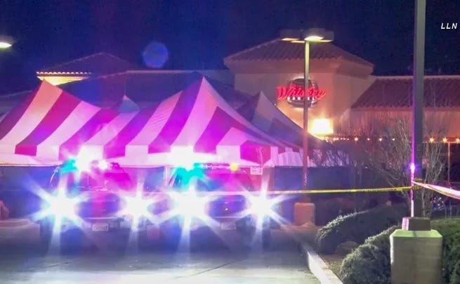 A man was killed and two other people were wounded in a shooting outside the Whiskey Barrel Saloon, 12055 Mariposa Road in Hesperia, on Saturday, Feb. 13, 2021.